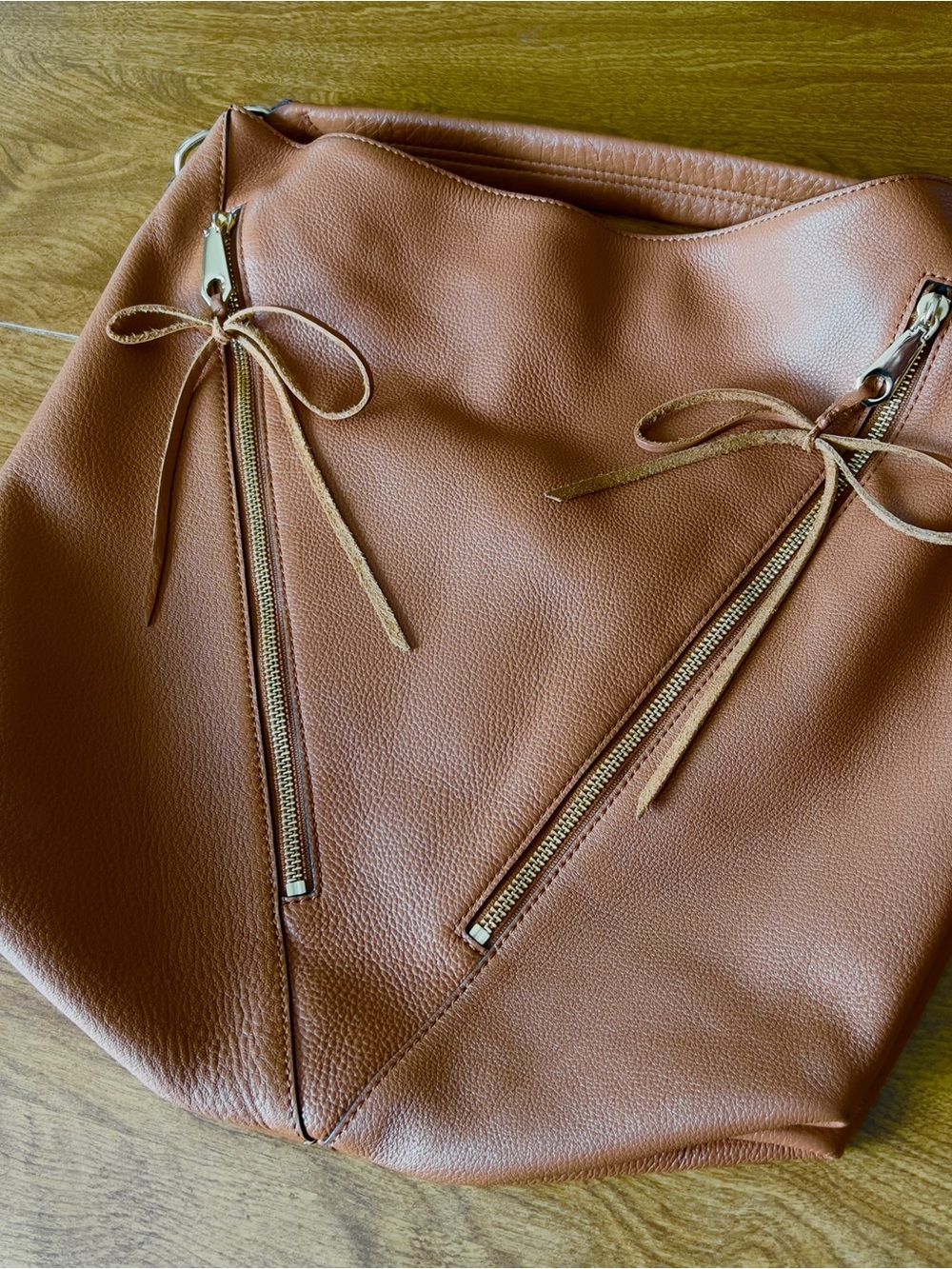 Rebecca Minkoff Brown Pebbles Leather Magnetic Closure Tassels Hobo Shoulder Bag